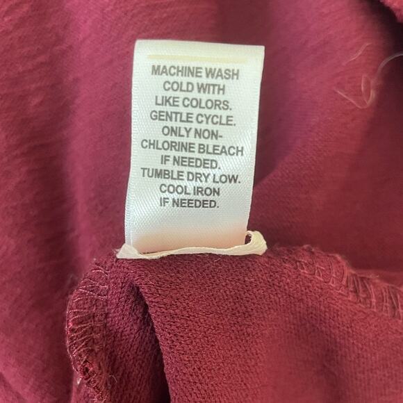 Cato Women Tunic Top 18/20 Maroon Rippled Textured Fabric Stretch Work Office - Picture 7 of 8